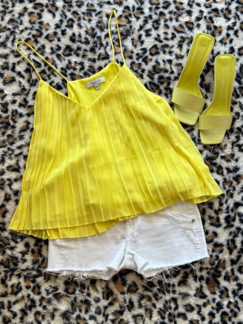 Lucy Paris Sunlit Pleated Cami in Yellow